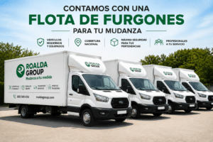 Flota de furgones para mudanzas en Barcelona de Roalda Group